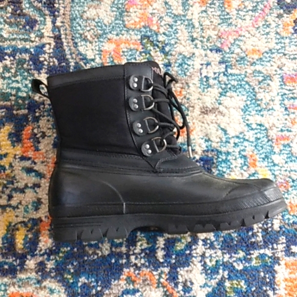 RALPH LAUREN POLO LARGE LOGO CRETWICK RUBBER WINTER BOOTS MENS 12D - Picture 7 of 13